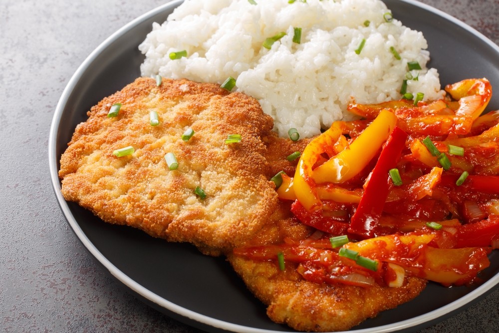 pork schnitzel with gypsy peppers