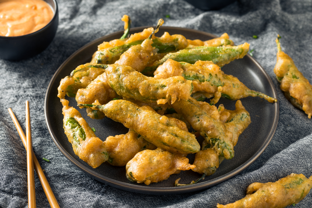 Fushimi Pepper: Japanese Sweet Pepper Perfect For Frying 2 Tempura style Fushimi peppers.
